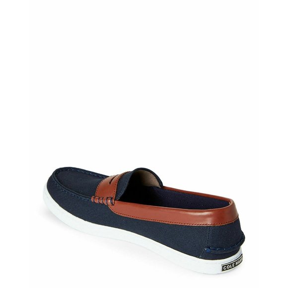 COLE HAAN Blue & Chestnut Nantucket Loafers -10.5M - Picture 3 of 12